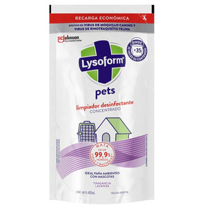 Recarga Limpiador Desinfectante Concentrado Lysoform Pets 420ml
