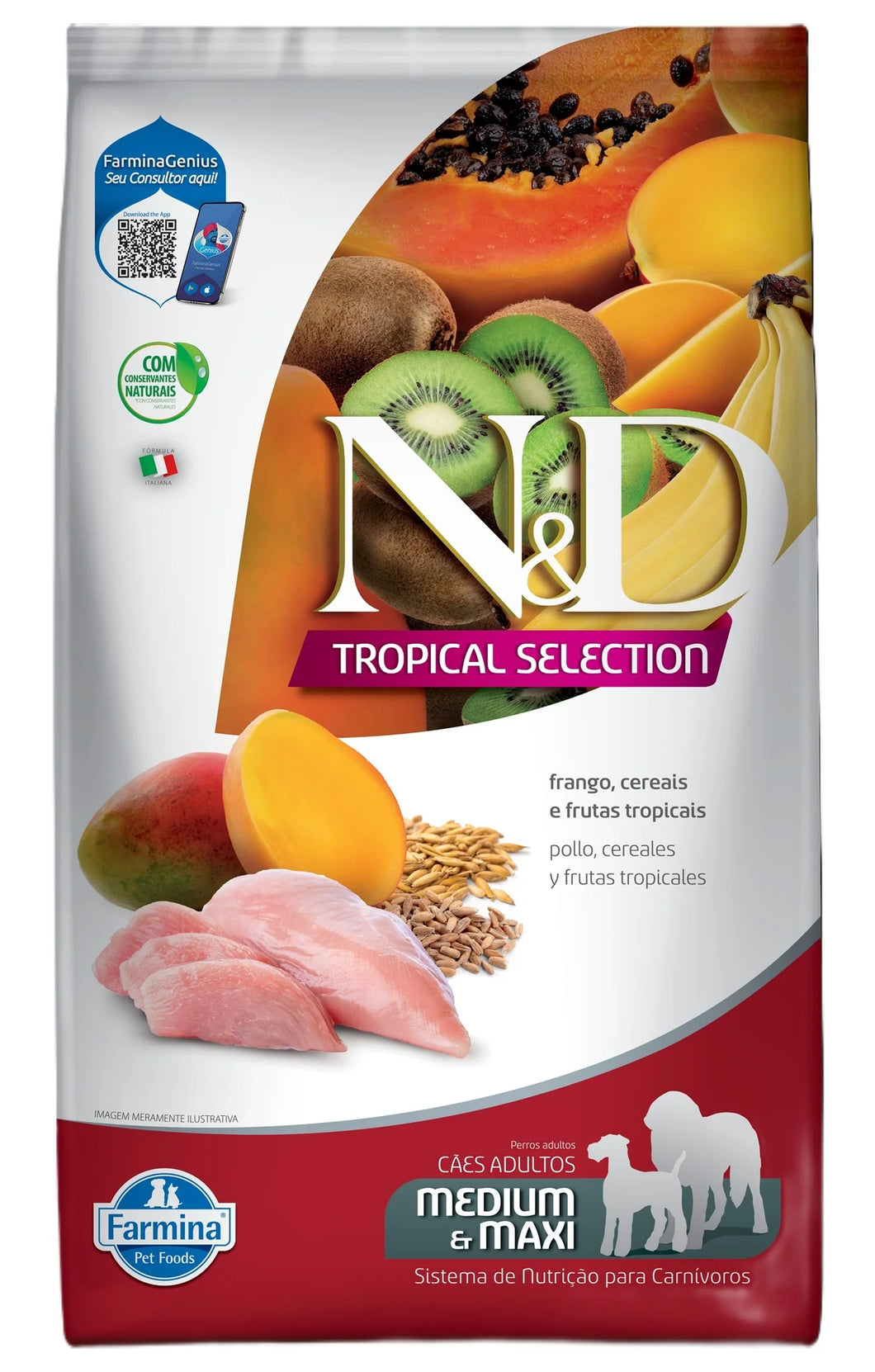 Farmina N & D Tropical Canine Adulto Medium & Maxi Pollo 2.5Kg Con Regalo