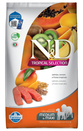 Farmina N & D Tropical Canine Adulto Medium & Maxi Salmon 2.5Kg Con Regalo