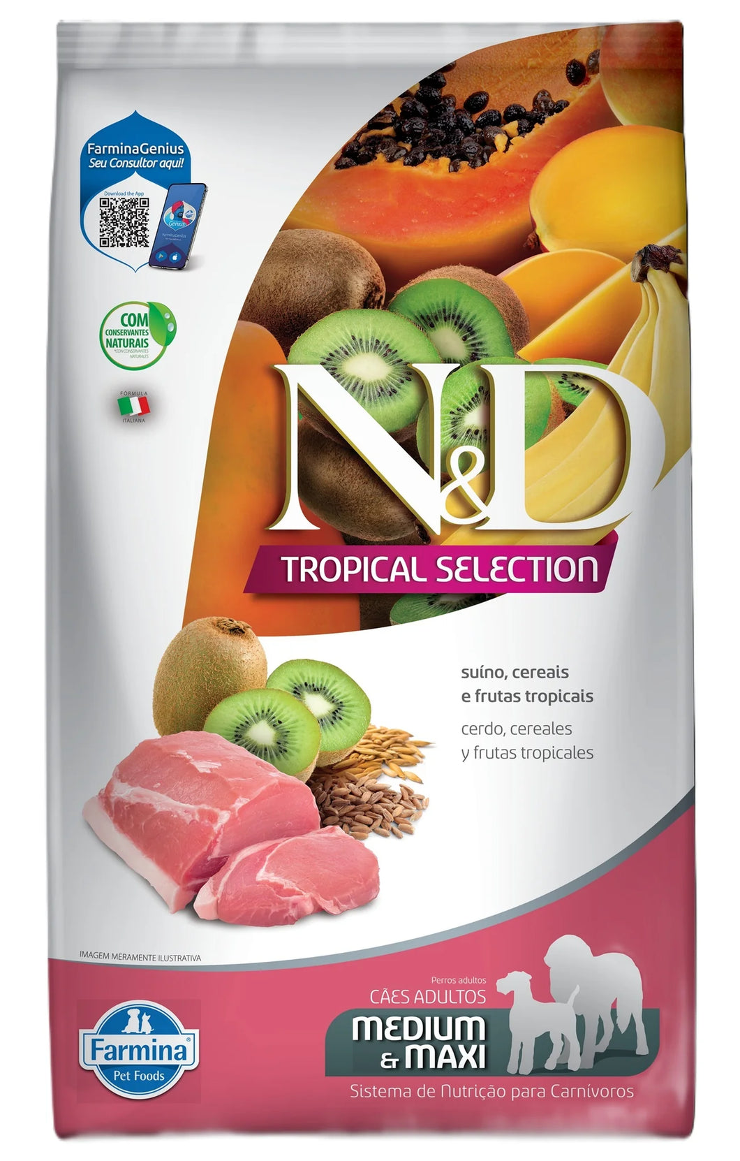 Farmina N & D Tropical Canine Adulto Medium & Maxi Cerdo 2.5Kg Con Regalo