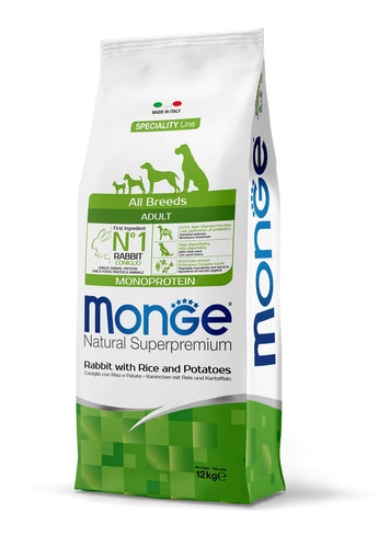 Monge Dog Monoproteina Adulto All Breeds Conejo 12Kg Con Regalo