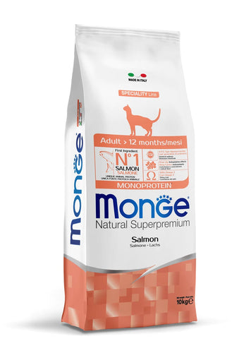 Monge Feline Monoproteina Adulto Salmon 10Kg con Regalo