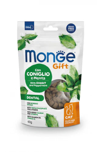 Monge Gift Cat Filled and Crunchy Dental Rabbit and Peppermint