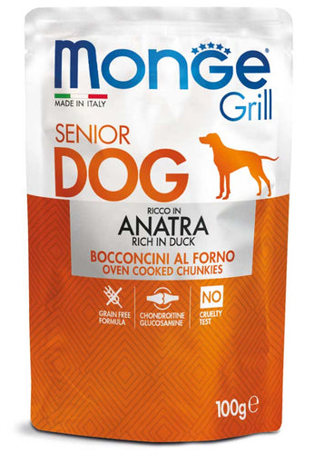 Monge Grill Pouch Dog Senior Pato 100g