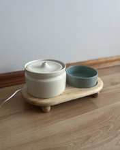 Cargar imagen en el visor de la galería, Comedero + Bebedero Cerámica Y Bambu Fuente Electrico