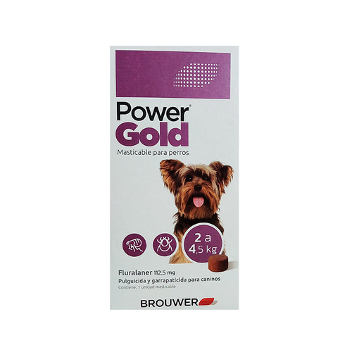 Pastilla Antipulgas Power Gold Brouwer Perros 2 a 4.5Kg (3 meses)