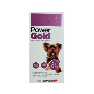 Pastilla Antipulgas Power Gold Brouwer Perros 2 a 4.5Kg (3 meses)