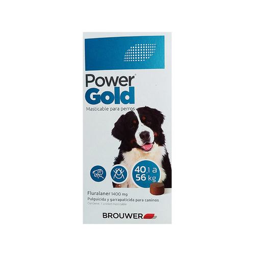 Pastilla Antipulgas Power Gold Brouwer Perros 40.1 a 56Kg (3 meses)