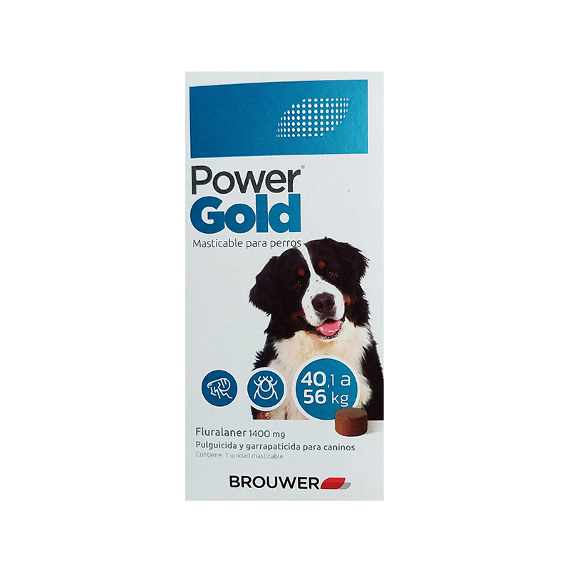 Pastilla Antipulgas Power Gold Brouwer Perros 40.1 a 56Kg (3 meses)