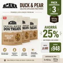 Cargar imagen en el visor de la galería, Pack Galletas Acana Dog Freeze Dried 42.5g Duck &amp; Pear (3un)
