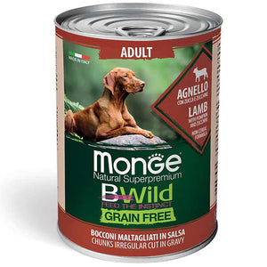 Pate Perro Monge BWild Grain Free Cordero y Calabaza 400g