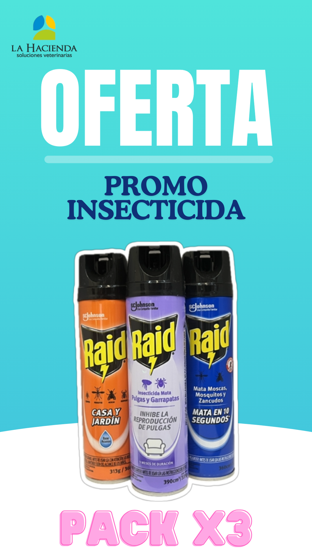 Promo Raid Insecticida Pack x 3 Unidades