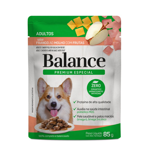 Pouch Balance Premium Especial Adulto Pollo en Salsa con Frutas (Caja 18un)