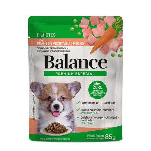 Pouch Balance Premium Especial Cachorro Pollo y Vegetales en Salsa (Caja 18un)