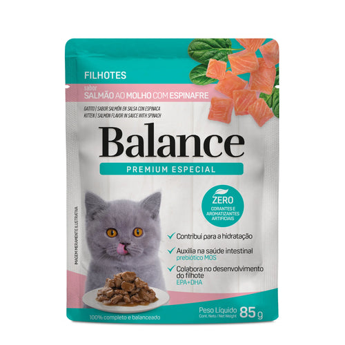 Pouch Balance Premium Especial Gatitos Salmon en Salsa con Vegetales (Caja 18un)