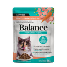 Cargar imagen en el visor de la galería, Pouch Balance Premium Especial Gato Castrado Pollo en Salsa con Vegetales (Caja 18un)