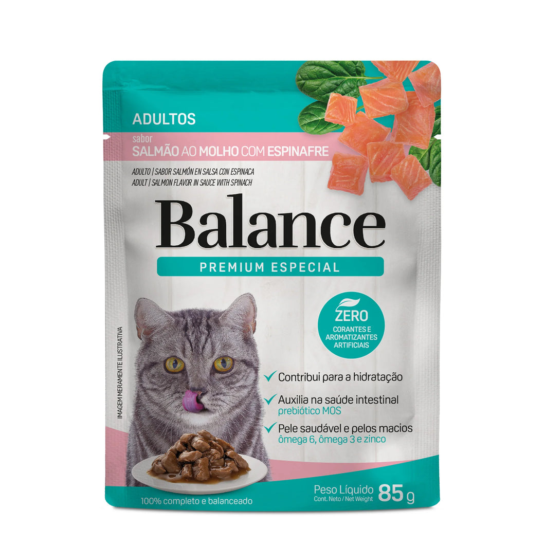 Pouch Balance Premium Especial Gato Adulto Salmon en Salsa con Vegetales (Caja 18un)