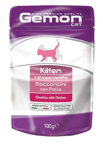 Pouch Gato Gemon High Premium Kitten Pollo 100g