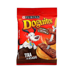 Snacks Para Perro Purina Doguitos 65g Tira Asada (Caja 15un)