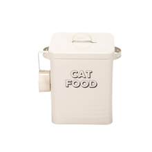 Cargar imagen en el visor de la galería, Contenedor Alimentos Para Gatos Metálico Beige 18*15*23 Cm