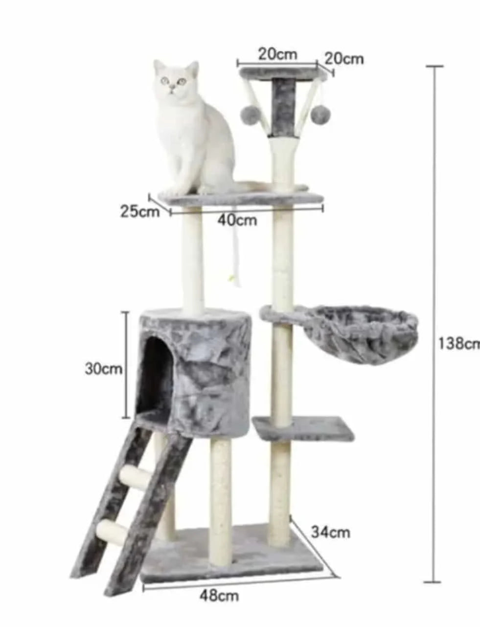 Gimnasio Rascador Gatos Base y 5 Niveles