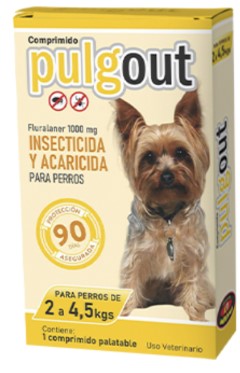 Pastilla Pulgout Perro 2 a 4,5kg pulgas y garrapatas 3 meses