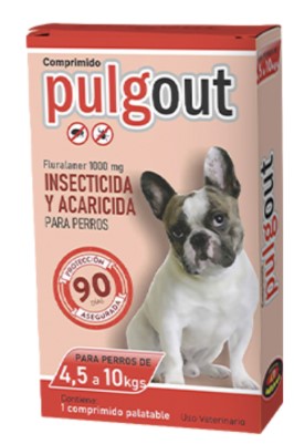 Pastilla Pulgout Perro 4.5 a 10kg pulgas y garrapatas 3 meses