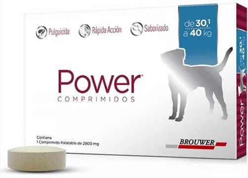 Power Pastilla Antipulgas Perro 30kg a 40kg