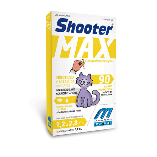 Pipeta Antipulgas Shooter Max Gatos 1.2Kg a 2.85Kg (3 meses)