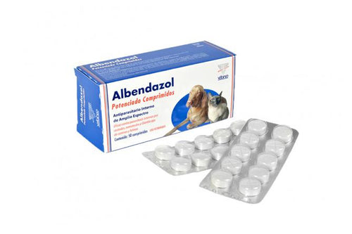 Albendazol potenciado caja 5 blister x 10 comprimidos.