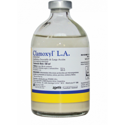 Clamoxyl LA (Amoxicilina 150mg) Inyectable x 100ml