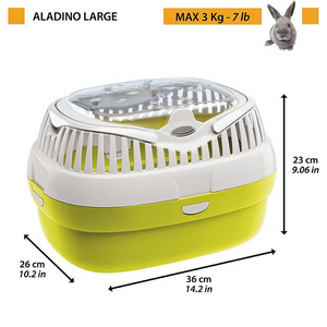 Transportadora Cobayos, Hamster, Conejo 36 x 26 x h 23 cm Rosada