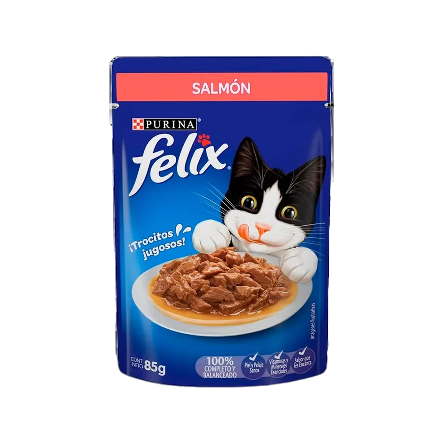 Pouch Gato Purina Felix Salmon 85g