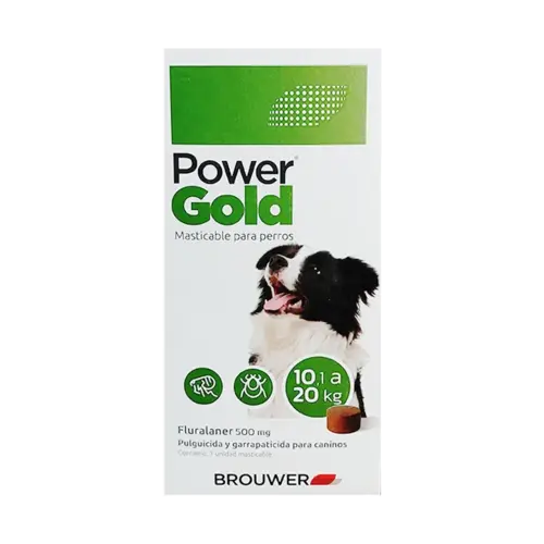 Pastilla Antipulgas Power Gold Brouwer Perros 10.1 a 20Kg (3 meses)