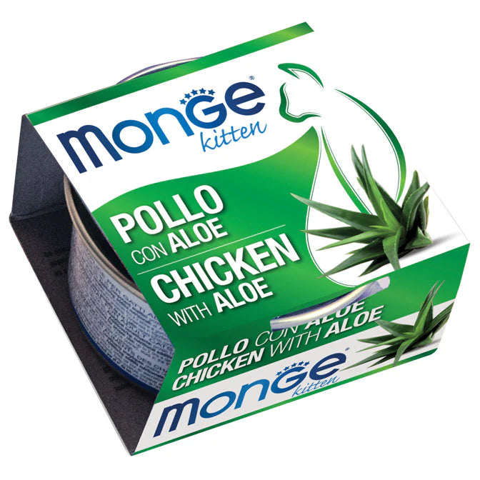 Pate Gato Kitten Monge Super Premium Pollo y Aloe 80g