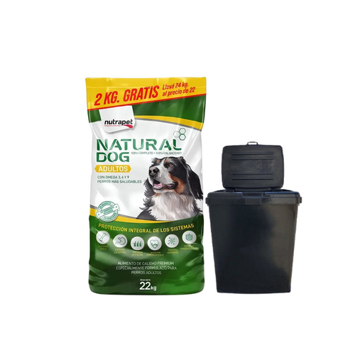 Natural Dog Adulto 22Kg con Contenedor