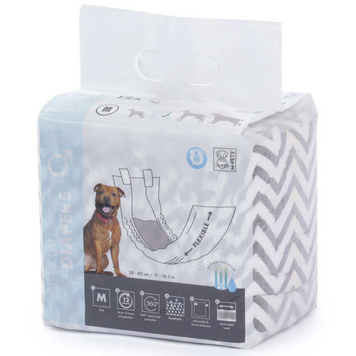 Pañal M-PETS Macho Diapers Dog M x (12UNID)