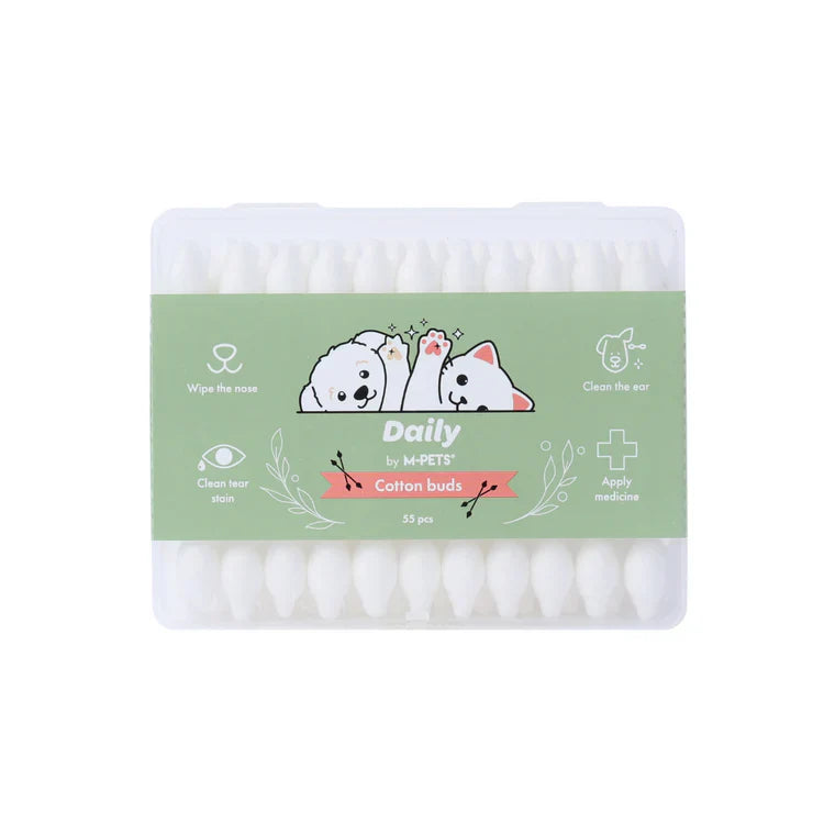 Bastoncillos Cotonetes de Algodón Para Mascotas MPets Daily - 55 unidades