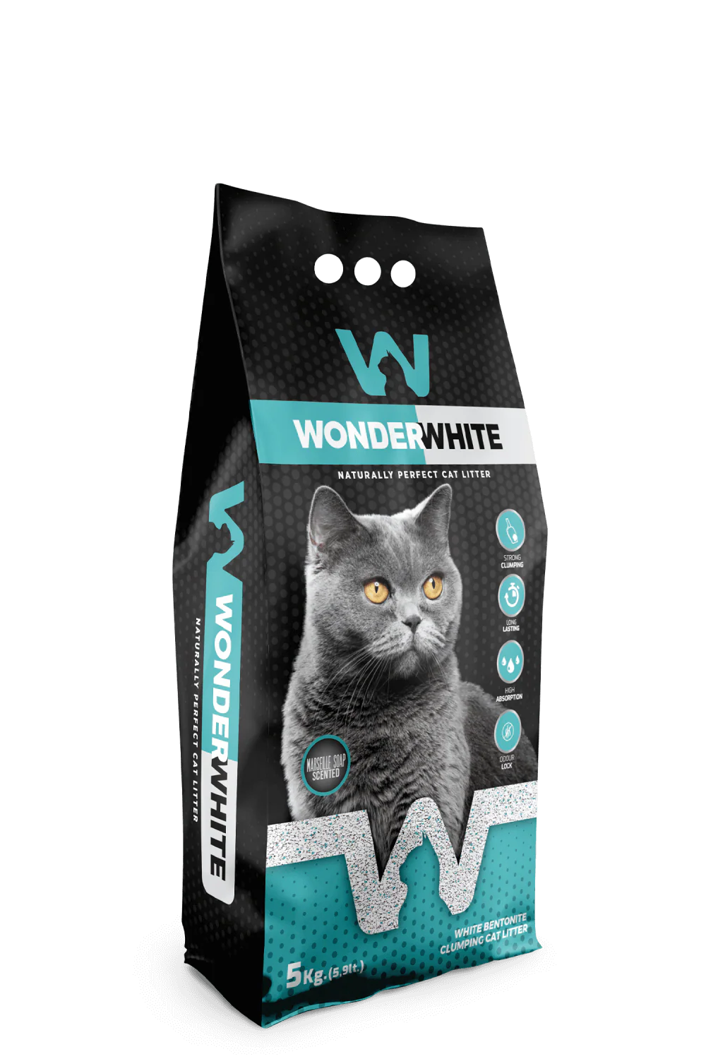 Arena Aglomerante Gato Wonder White 5kg Marsella