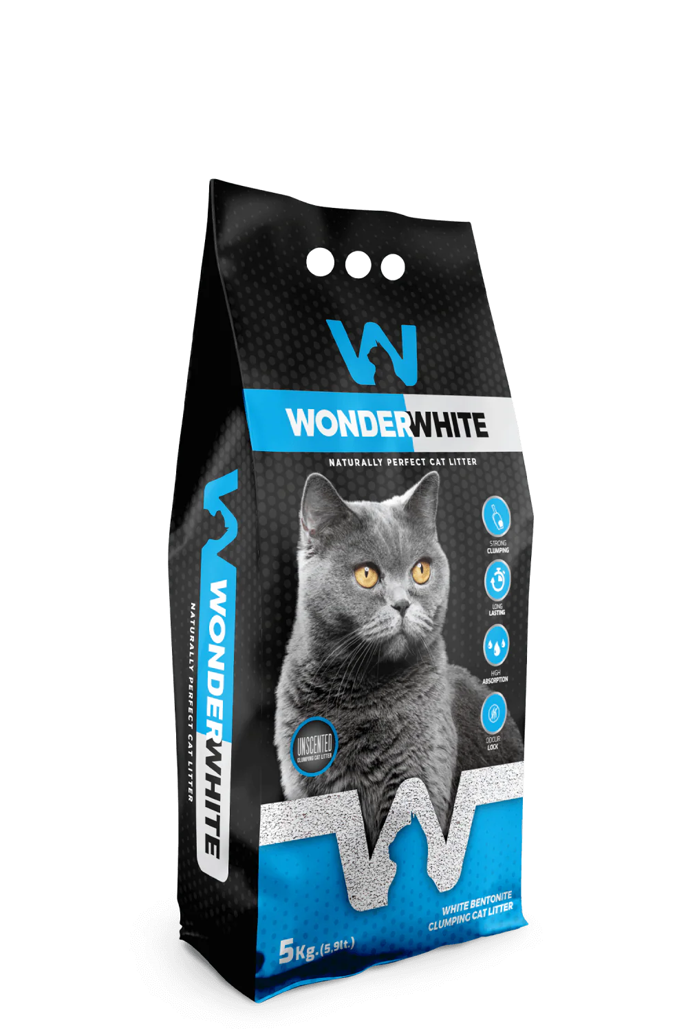 Arena Aglomerante Gato Wonder White 5kg Sin Aroma
