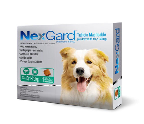 Nexgard Pastilla Antipulgas 10,1 a 25Kg (30 Días)
