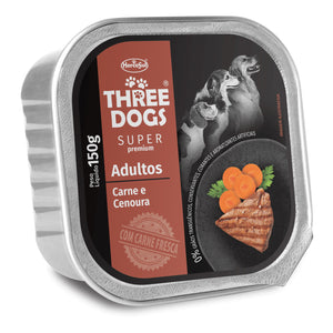 Pate Three Dogs Super Premium Perro Adulto Carne 150g (caja X12)