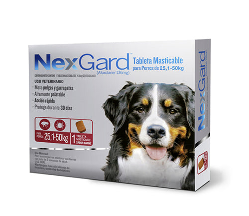 Nexgard Pastilla Antipulgas 25.1 a 50Kg (30 Días)