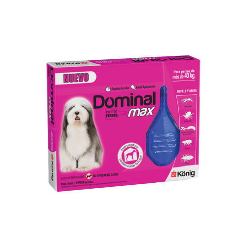 Pipeta Anti Pulgas y Garrapatas Dominal Max + 40kg