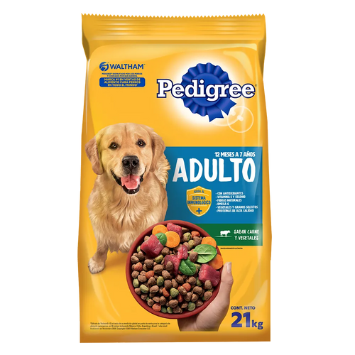 Pedigree Perro Adulto Carne y Vegetales 21Kg con Regalo