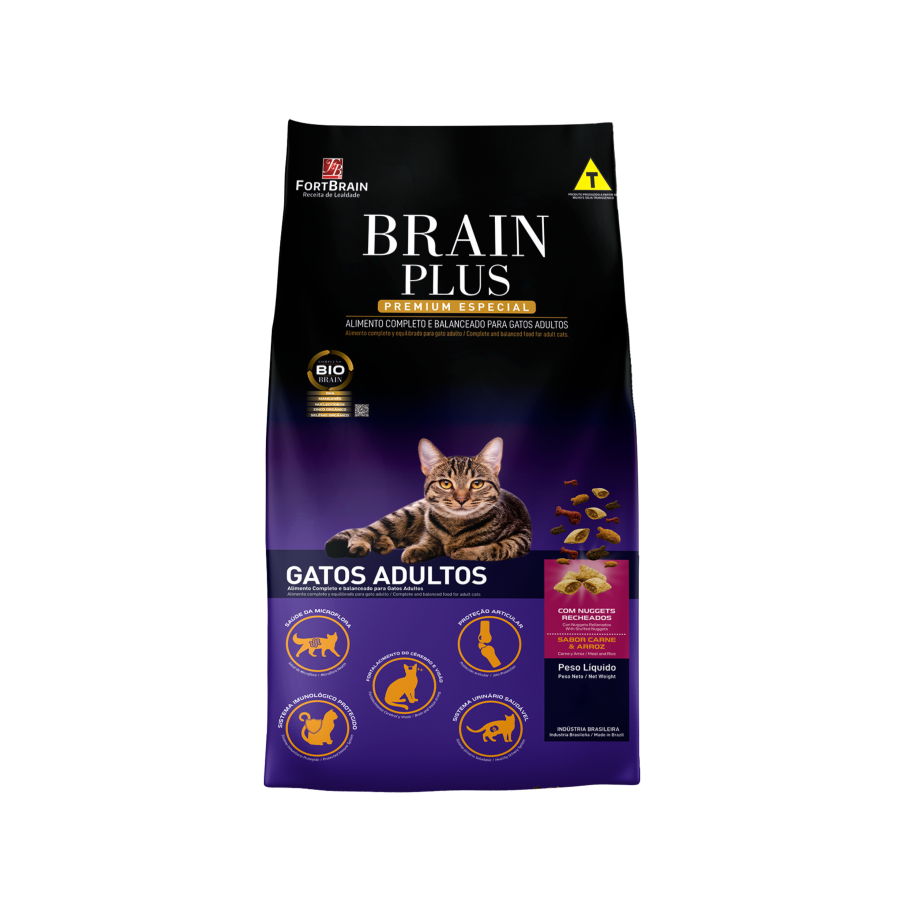 Brain Plus Gato Adulto Premium Carne 10kg con Regalo