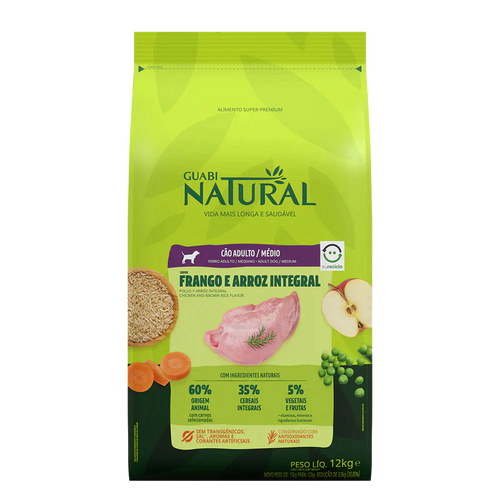 Guabi Natural Perro Adulto Raza Mediana Pollo y Arroz 20Kg con Regalo