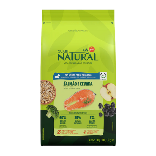 Guabi Natural Perro Adulto Raza Pequeña Salmon y Cebada 10Kg con Regalo