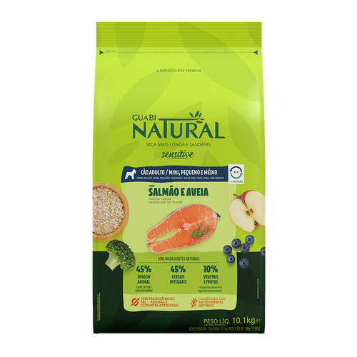 Guabi Natural Sensitive Perro Raza Pequeña y Mediana Salmon y Avena 2.5Kg con Regalo