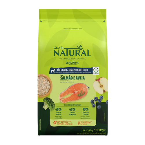 Guabi Natural Sensitive Perro Raza Pequeña y Mediana Salmon y Avena 10Kg con Regalo